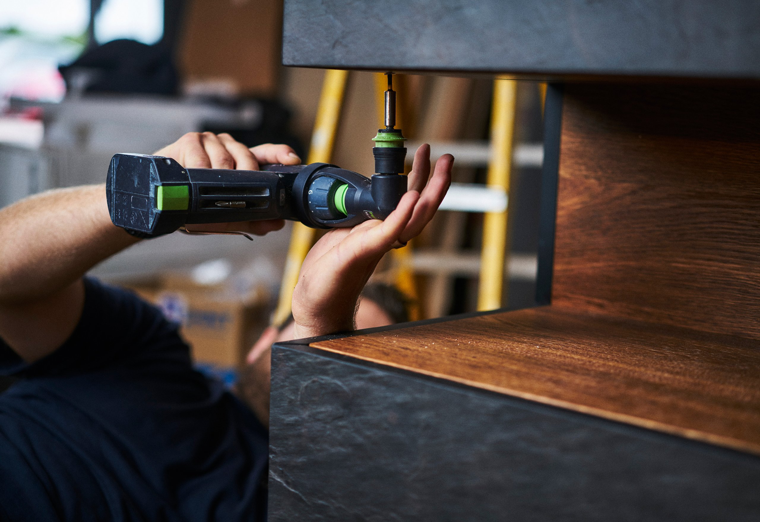 Detail of kitchen installation in Sussex