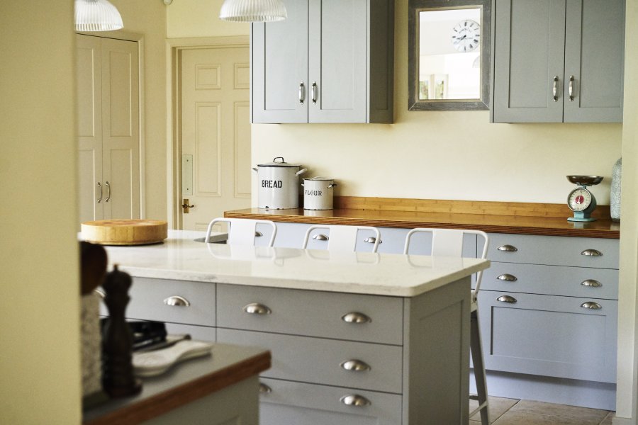 bespoke painted grey kitchen