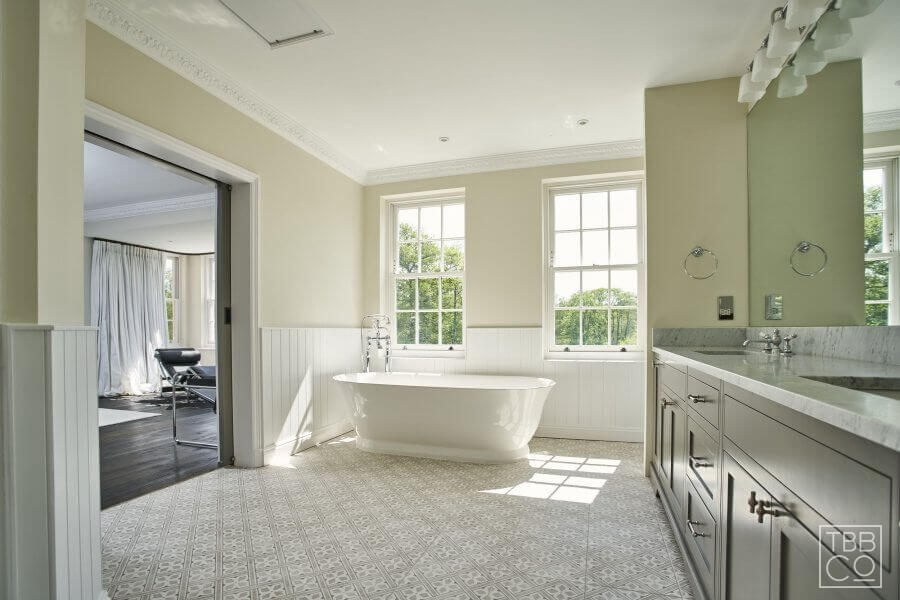 The Brighton Bathroom Company - Large Carrara marble ensuite with double shower